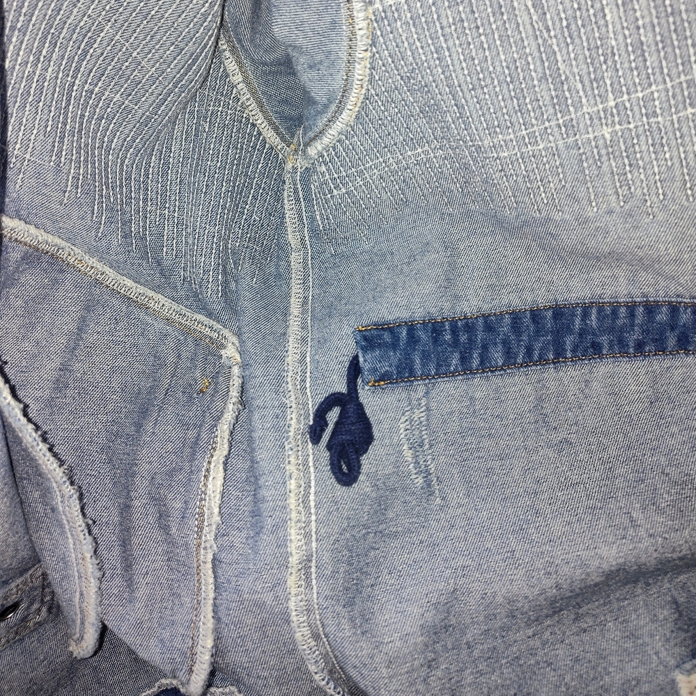 Scripted Embellished Anorak Oversized Distressed … - image 8